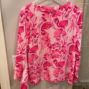 Lily Pulitzer blouse with bow cuffs